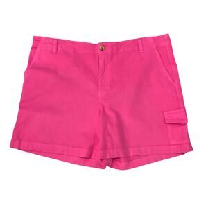 J Crew SIZE 12 NWT Re-Imagined Pink High-Rise Garment-Dyed Stretch Cargo Short